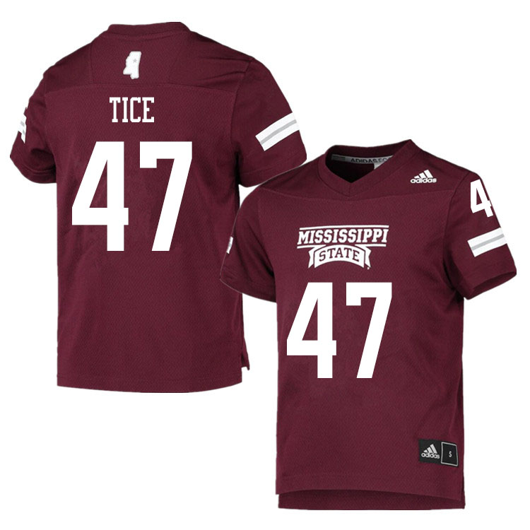 Men #47 Camp Tice Mississippi State Bulldogs College Football Jerseys Sale-Maroon